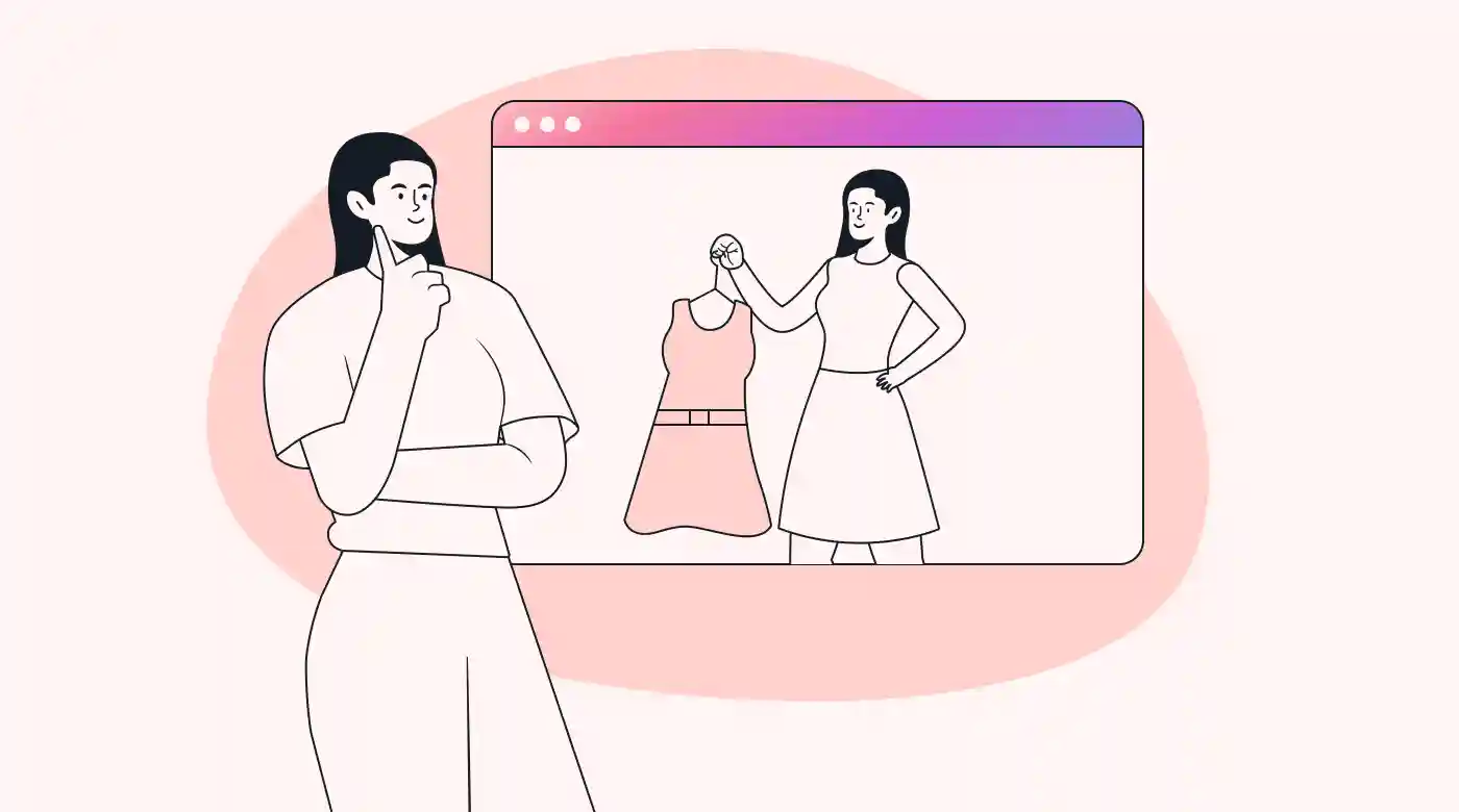 A person trying on clothes virtually
