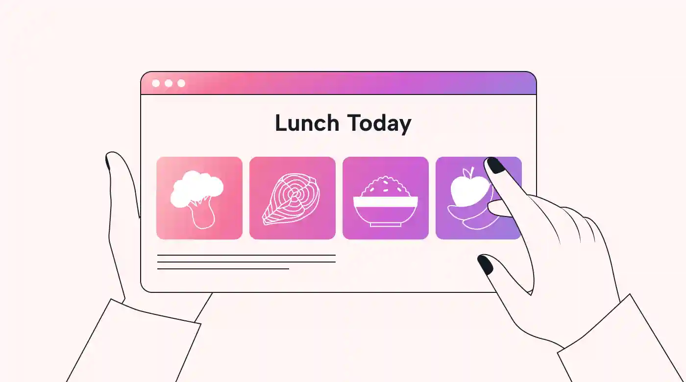 A diet menu on a computer screen