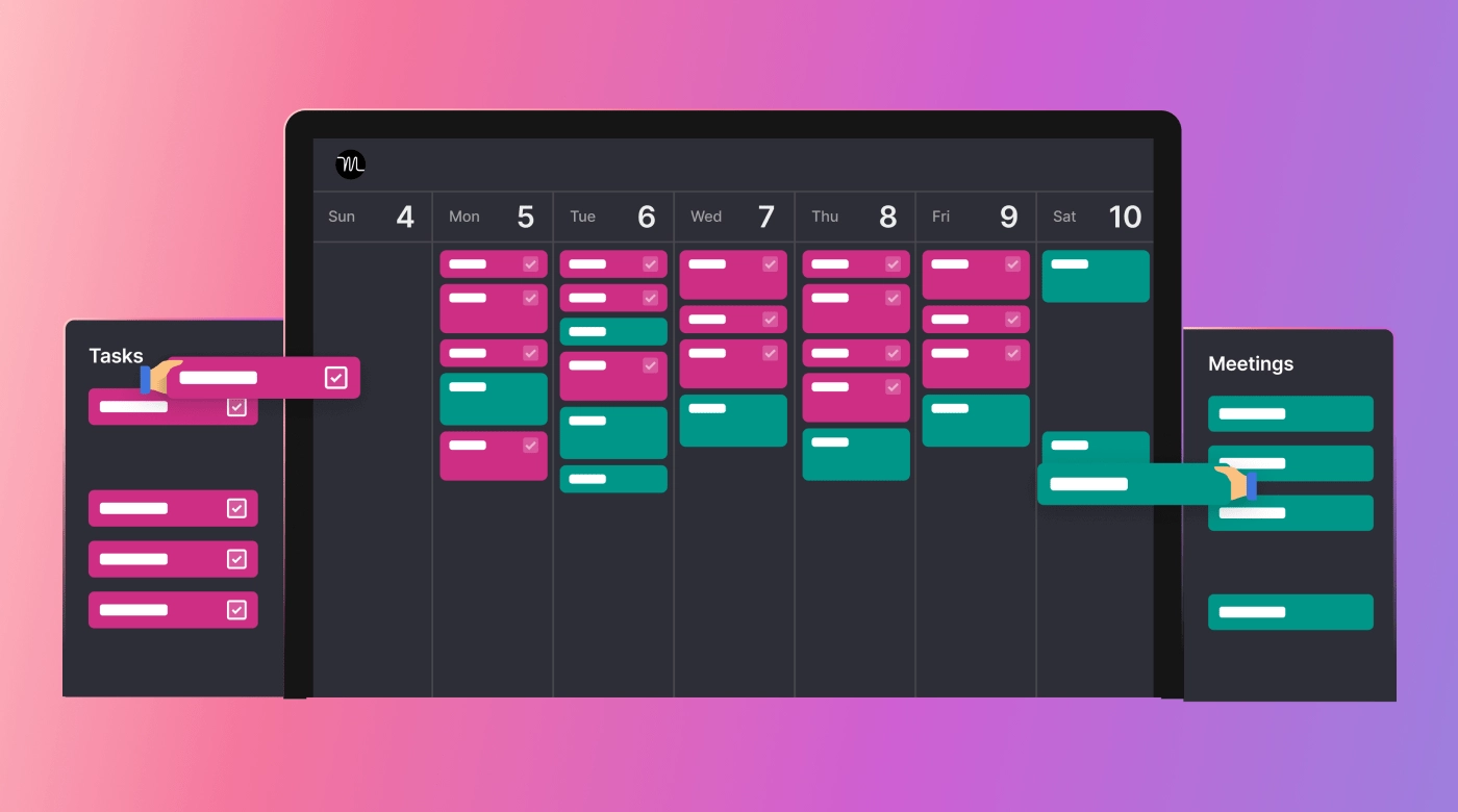 A graphic depicting Motion’s calendar app