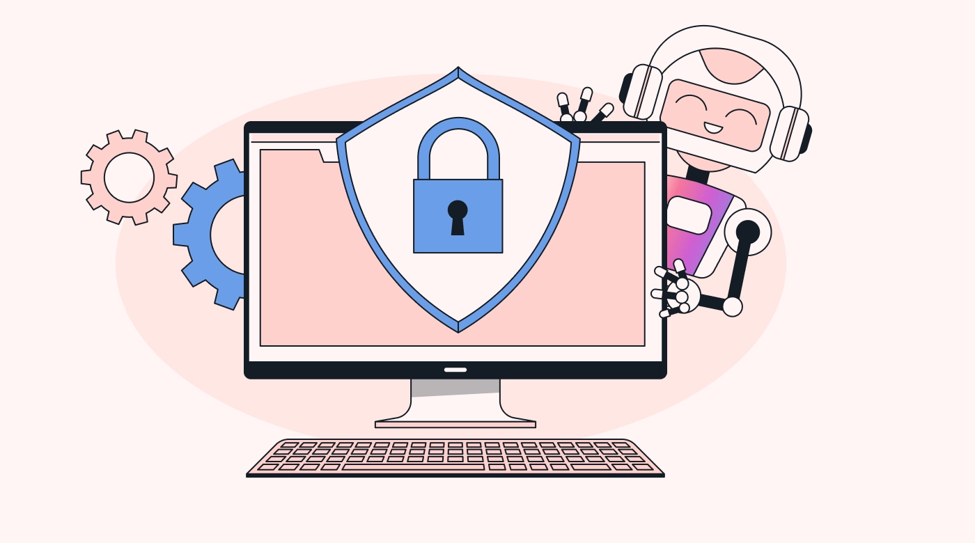 A laptop with a padlock