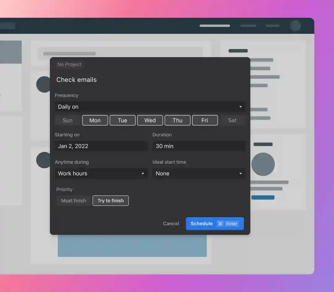 Schedule recurring tasks
