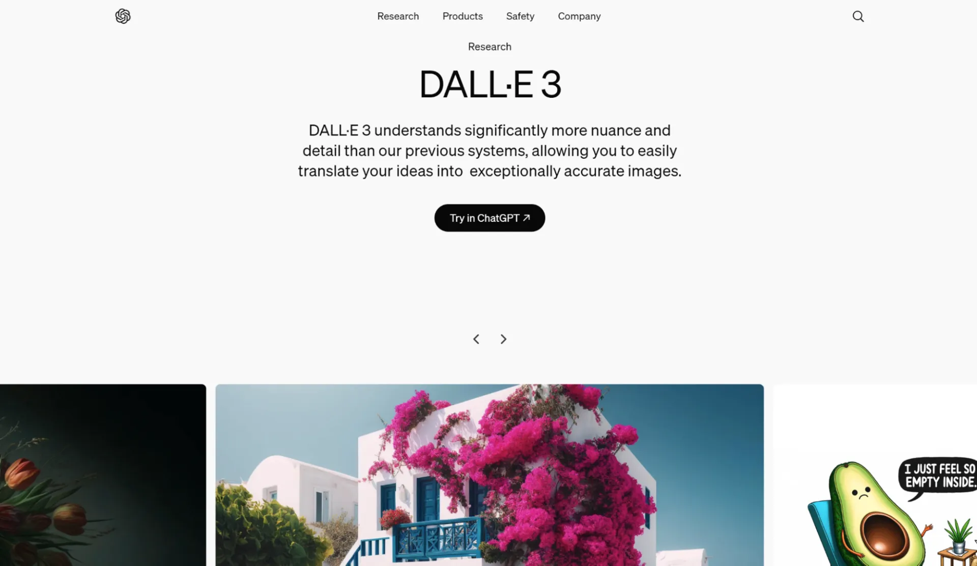 Screenshot of DALL·E 3