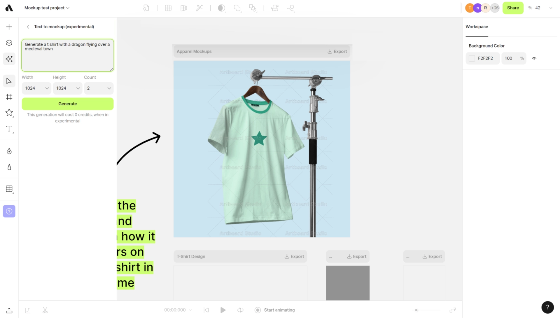 Screenshot of T-Shirt design in Artboard Studio