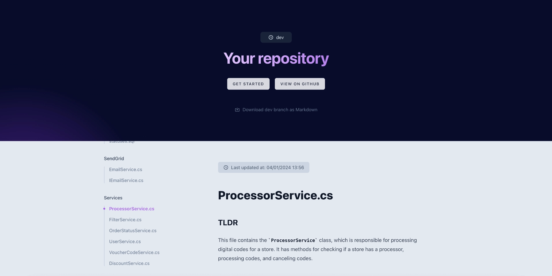 Codex Atlas auto docs generation