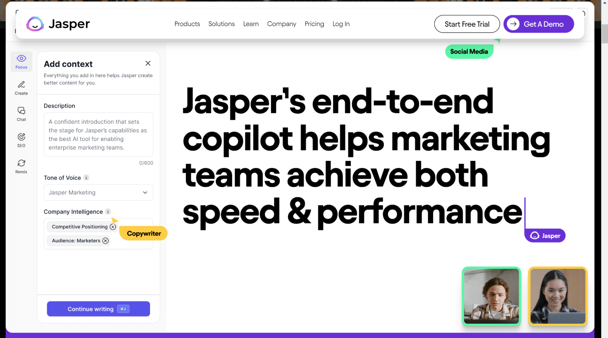  Screenshot of Jasper AI