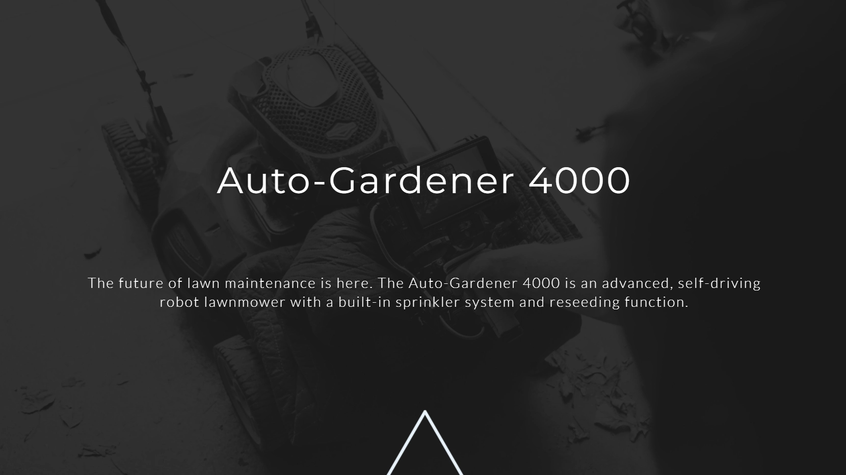Screenshot of the lawnmower slide generated by Visme