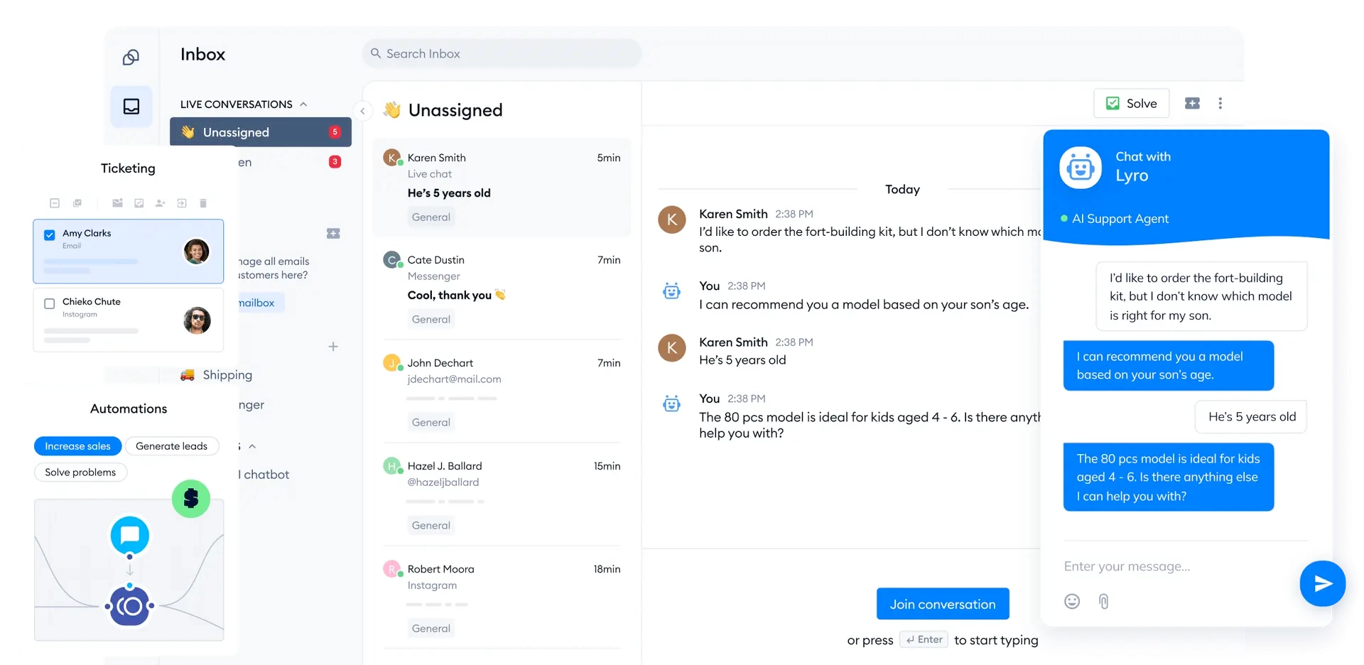 A screenshot of Tidio