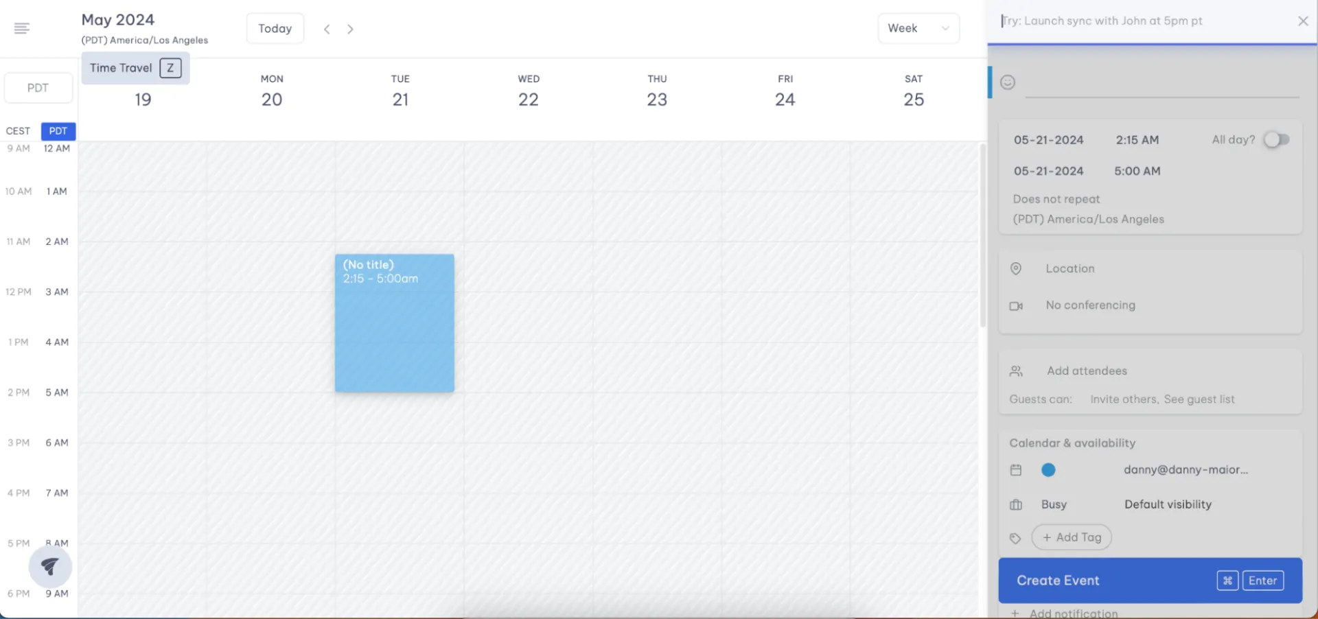 The Vimcal Calendar User Interface