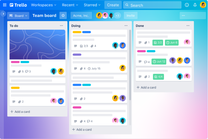 Screenshot of Trello homepage