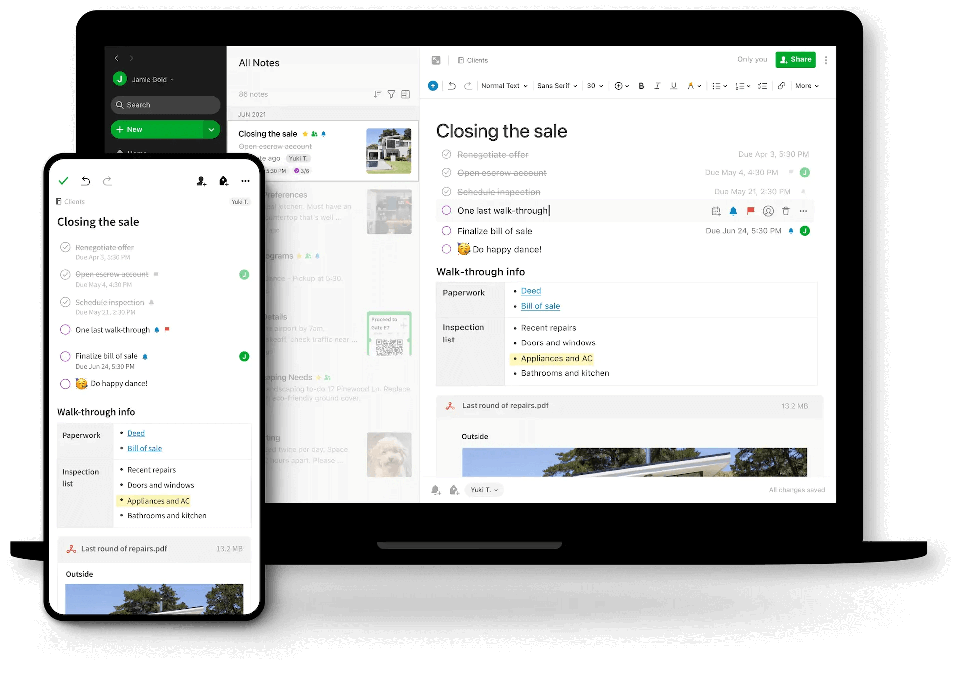 Screenshot from Evernote home page
