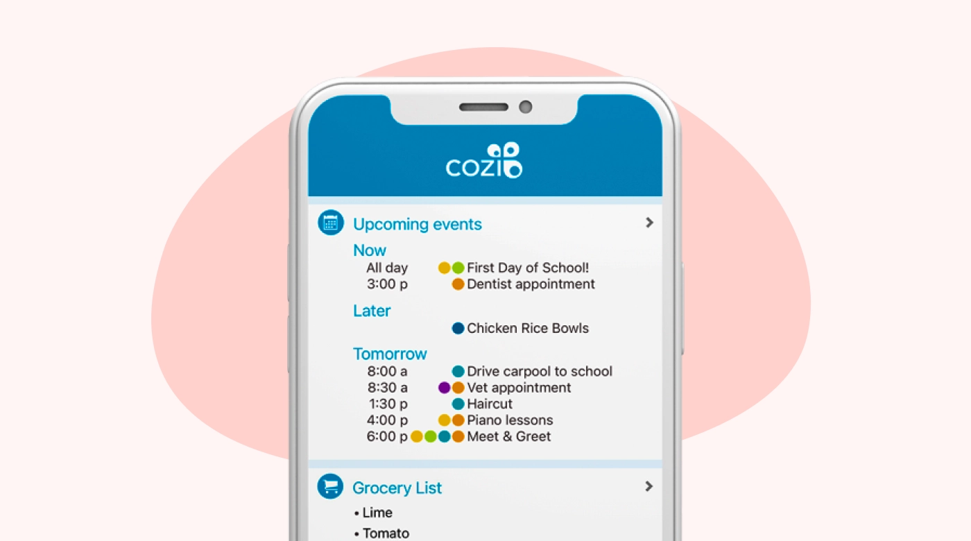 View of the Cozi organizer