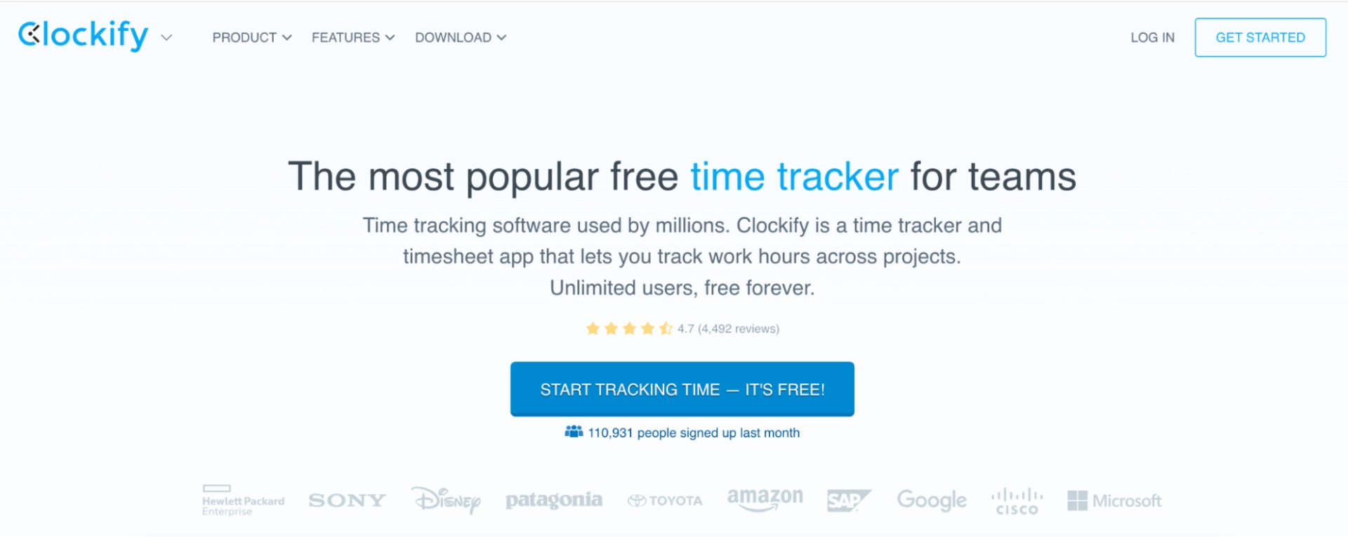 Clockify time blocking app