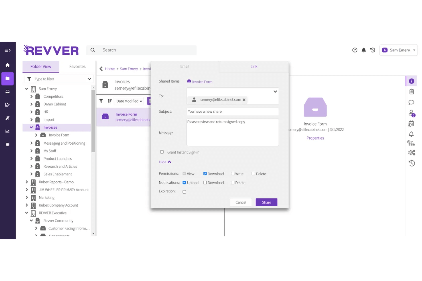 Revver project view