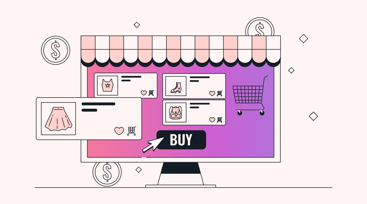 Depiction of an online store