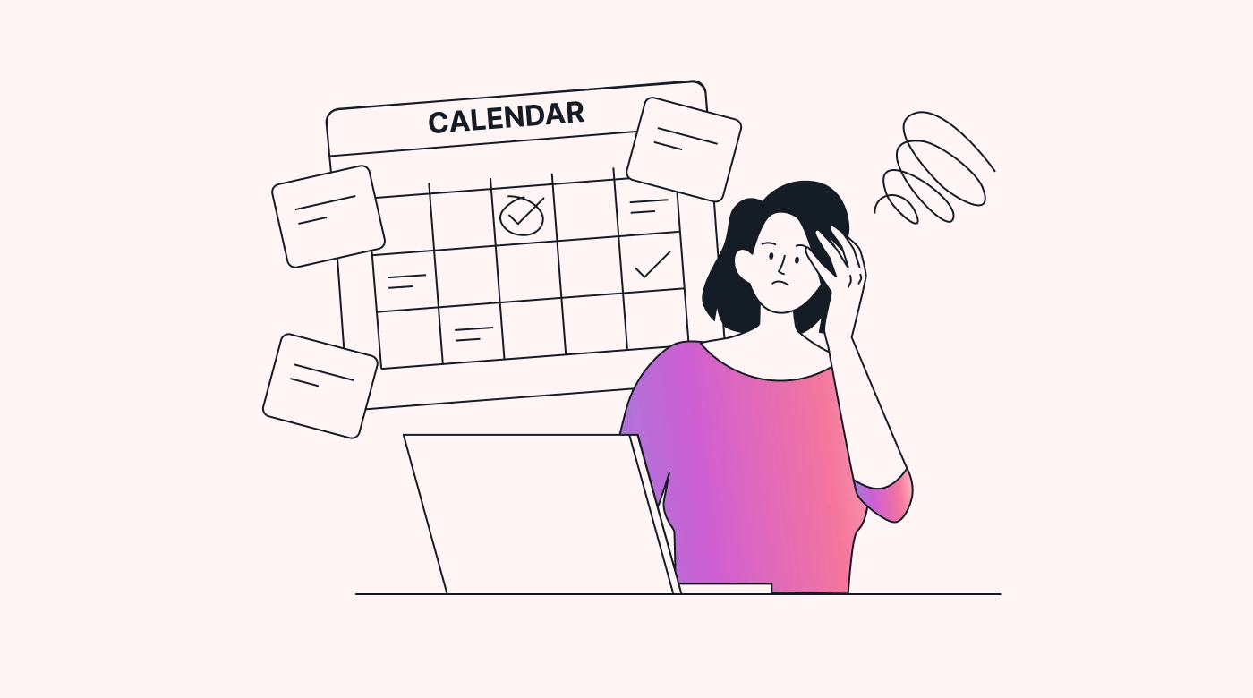 Person overwhelmed by tasks