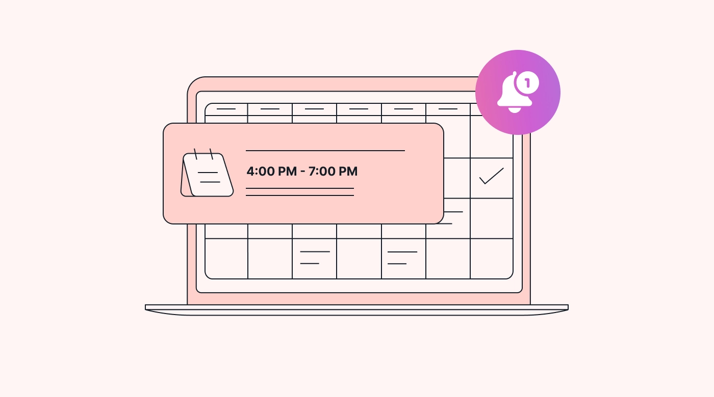 Calendar showing alerts