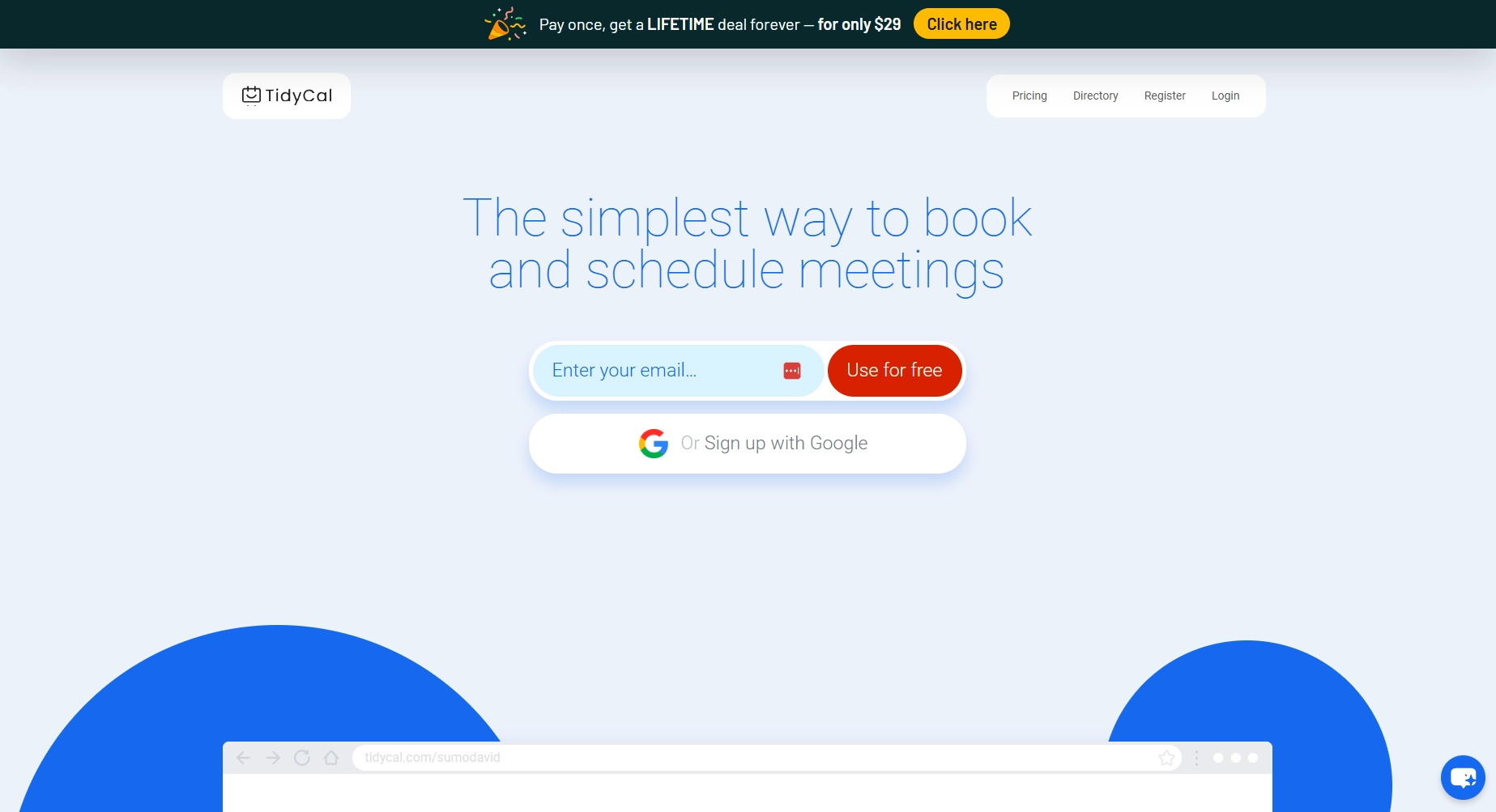 Screenshot of TidyCal