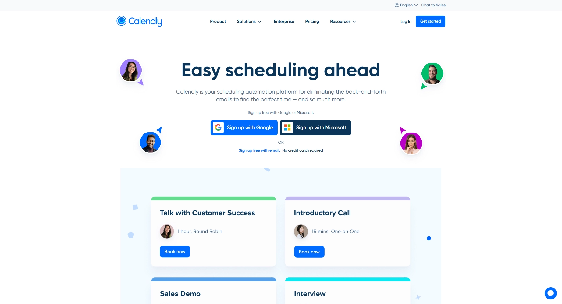 Screenshot of Calendly