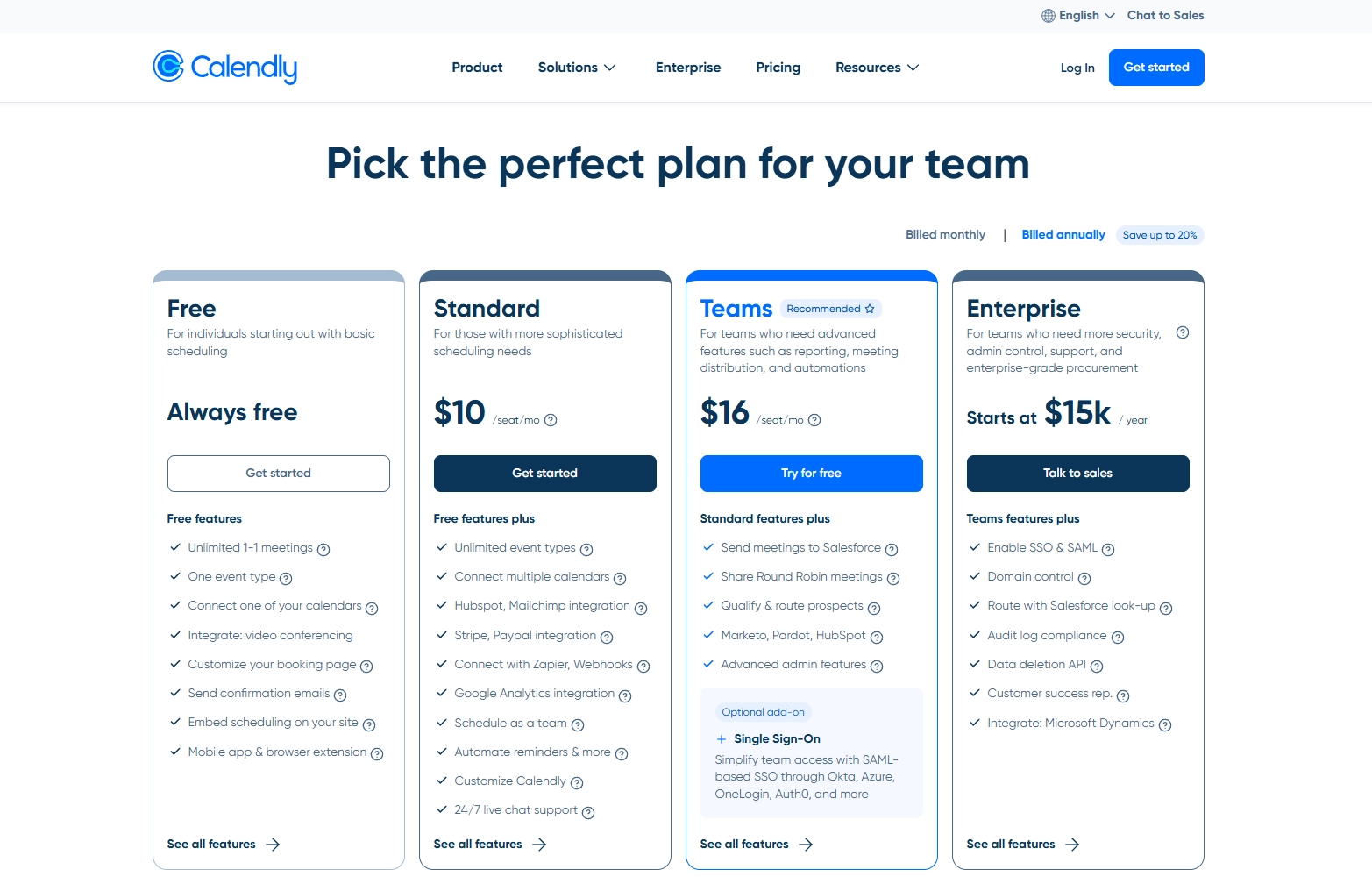 Screenshot of Calendly