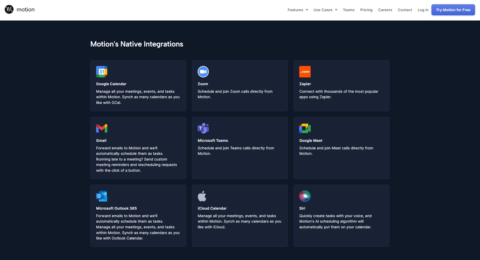 Screenshot of Motion