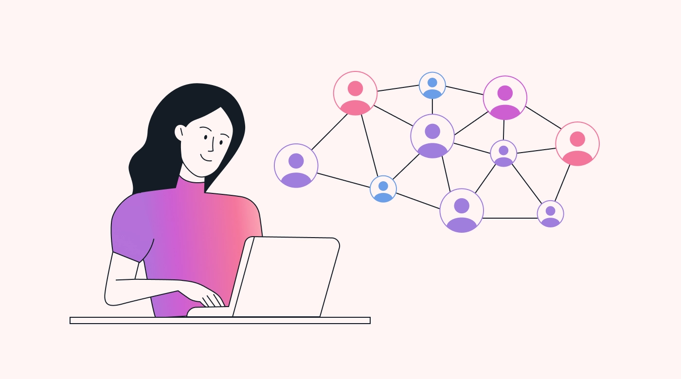Worker building a professional network