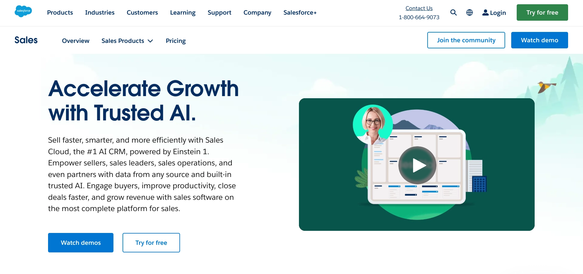 Salesforce CRM product page