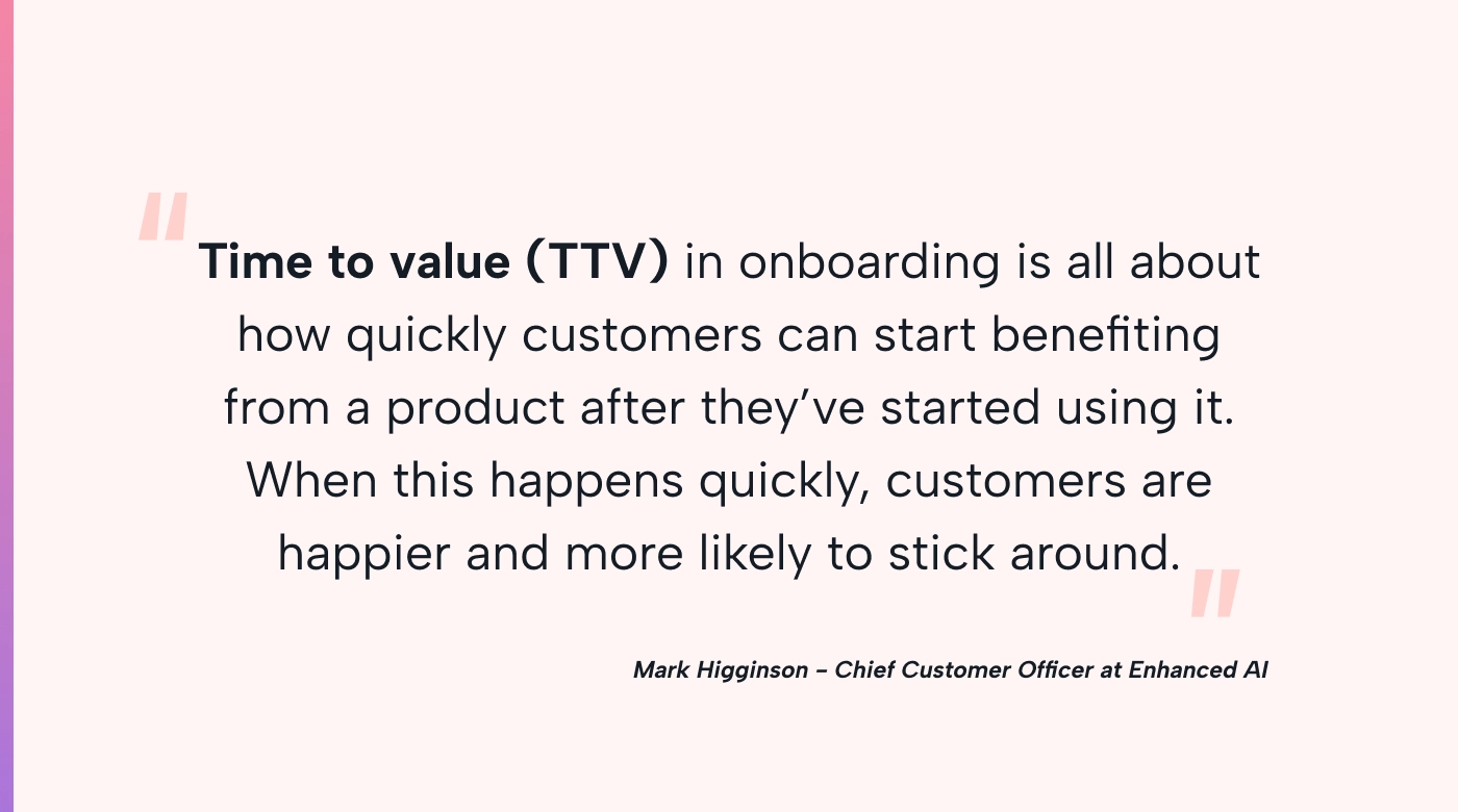 Onboarding time to value quotation