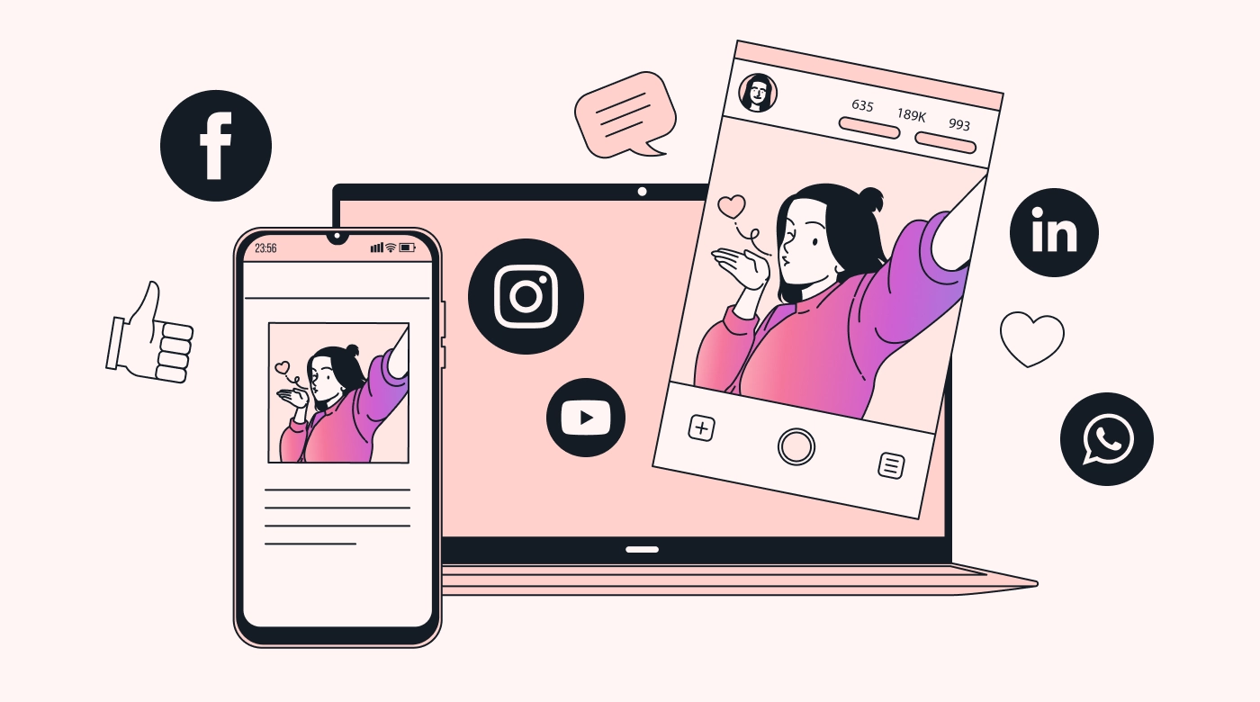 Different social media posts