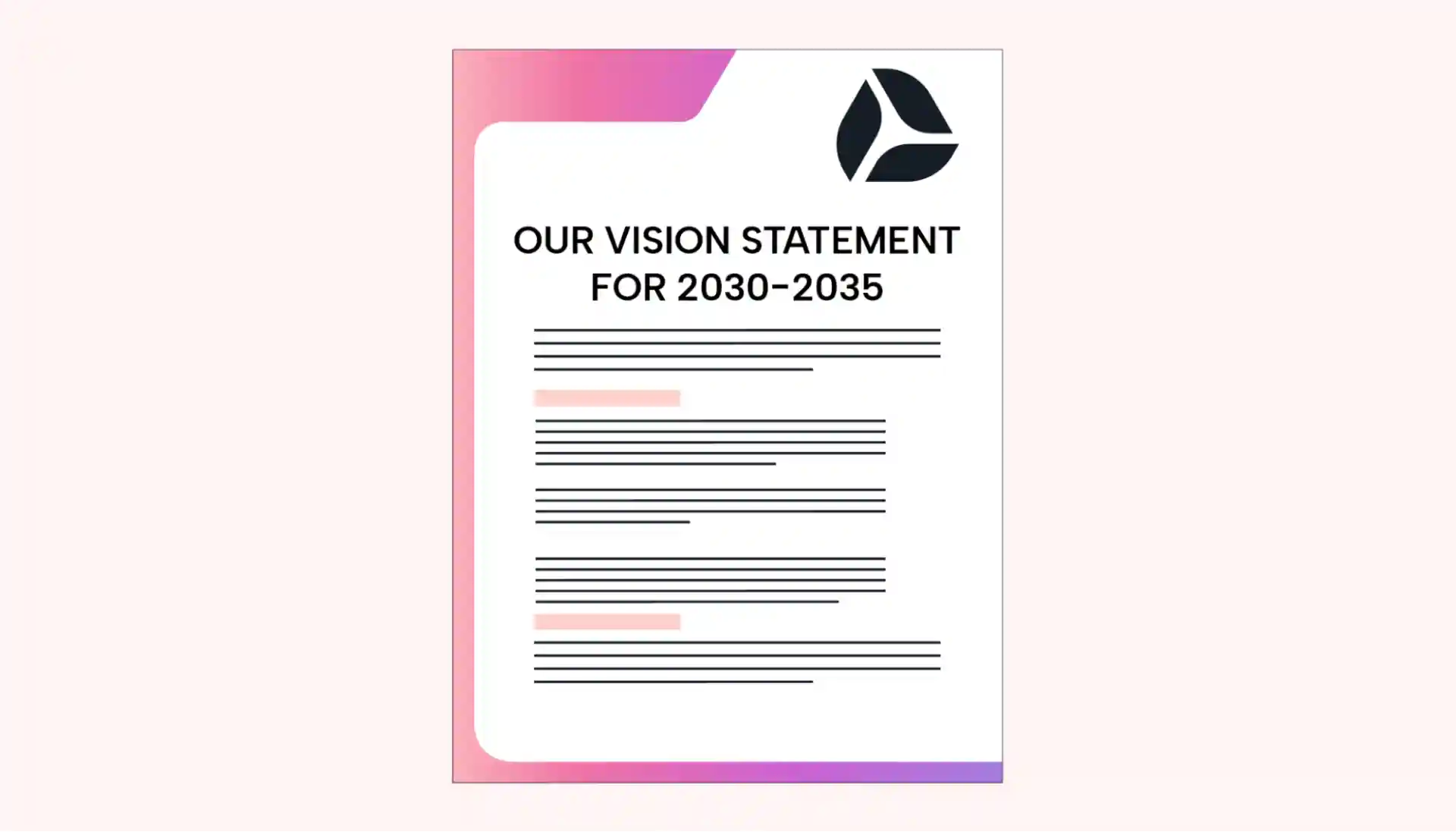 A vision statement in a frame