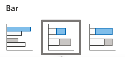 Excel stacked bar chart icon