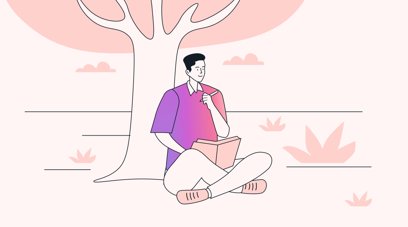A person writing a journal