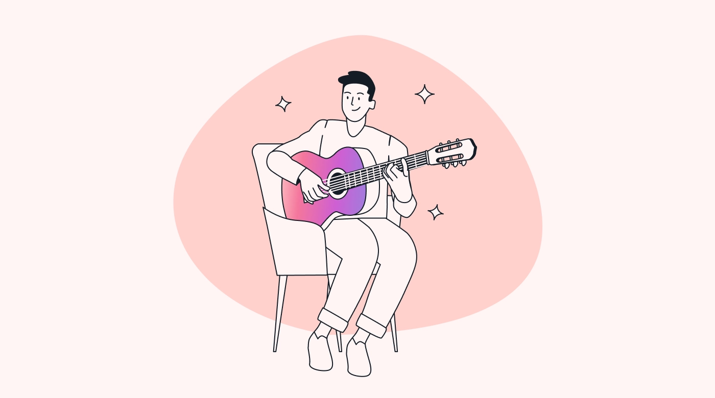 A person playing a guitar