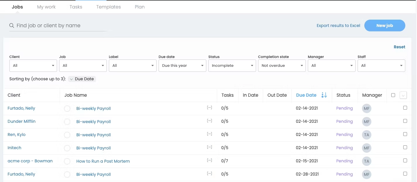 Accounting due date tracking on JetPack Workflow