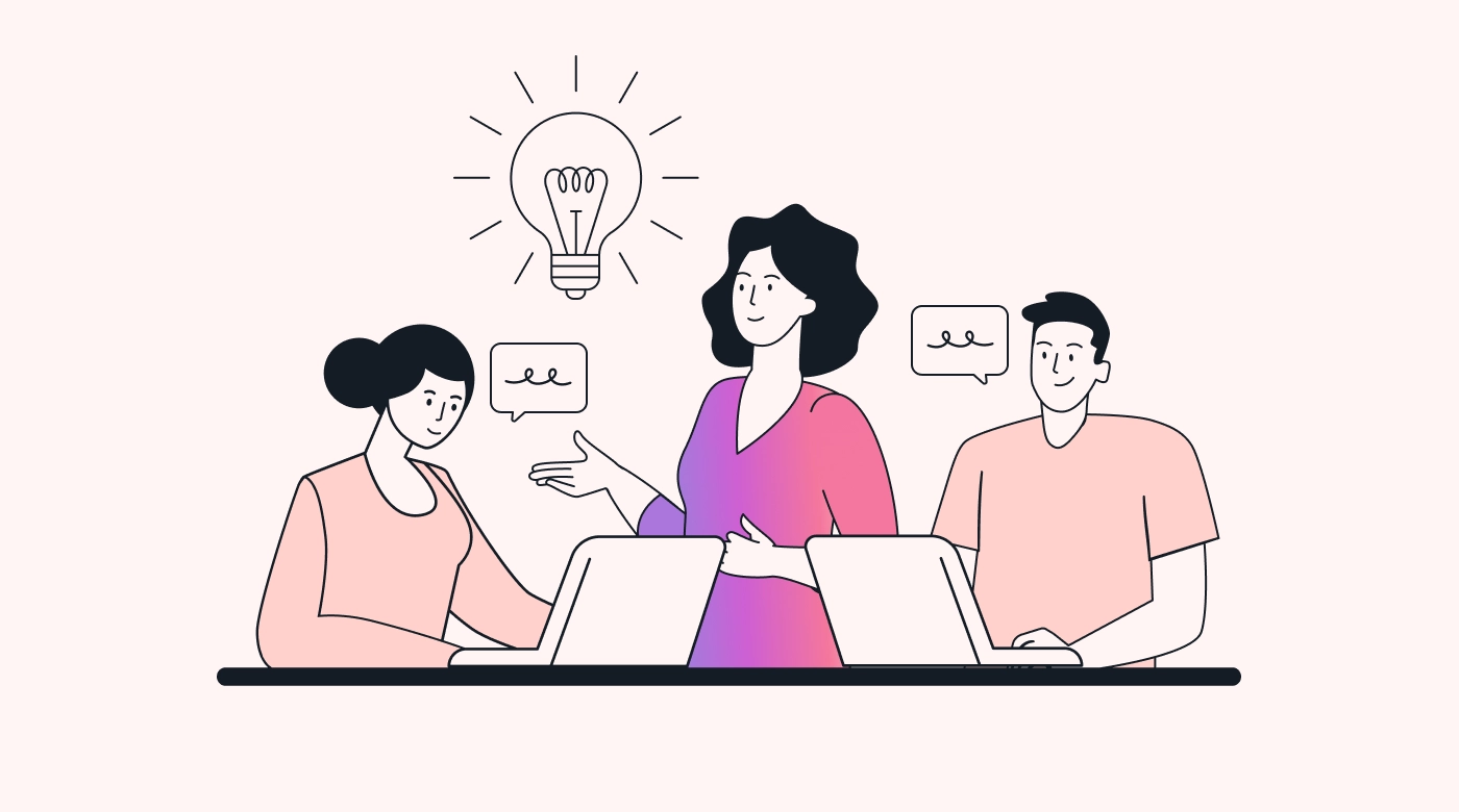 Team brainstorms different ideas