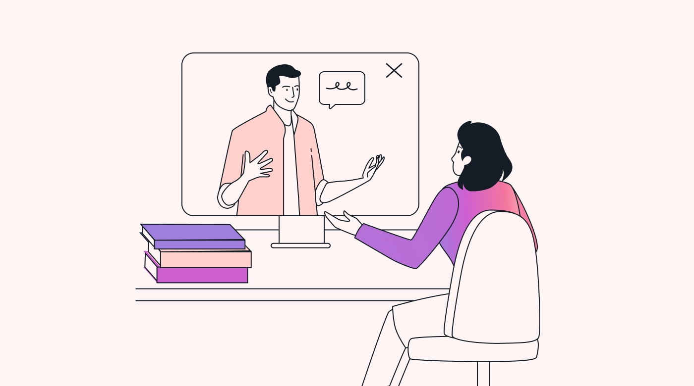 An employee engaged in online skill development