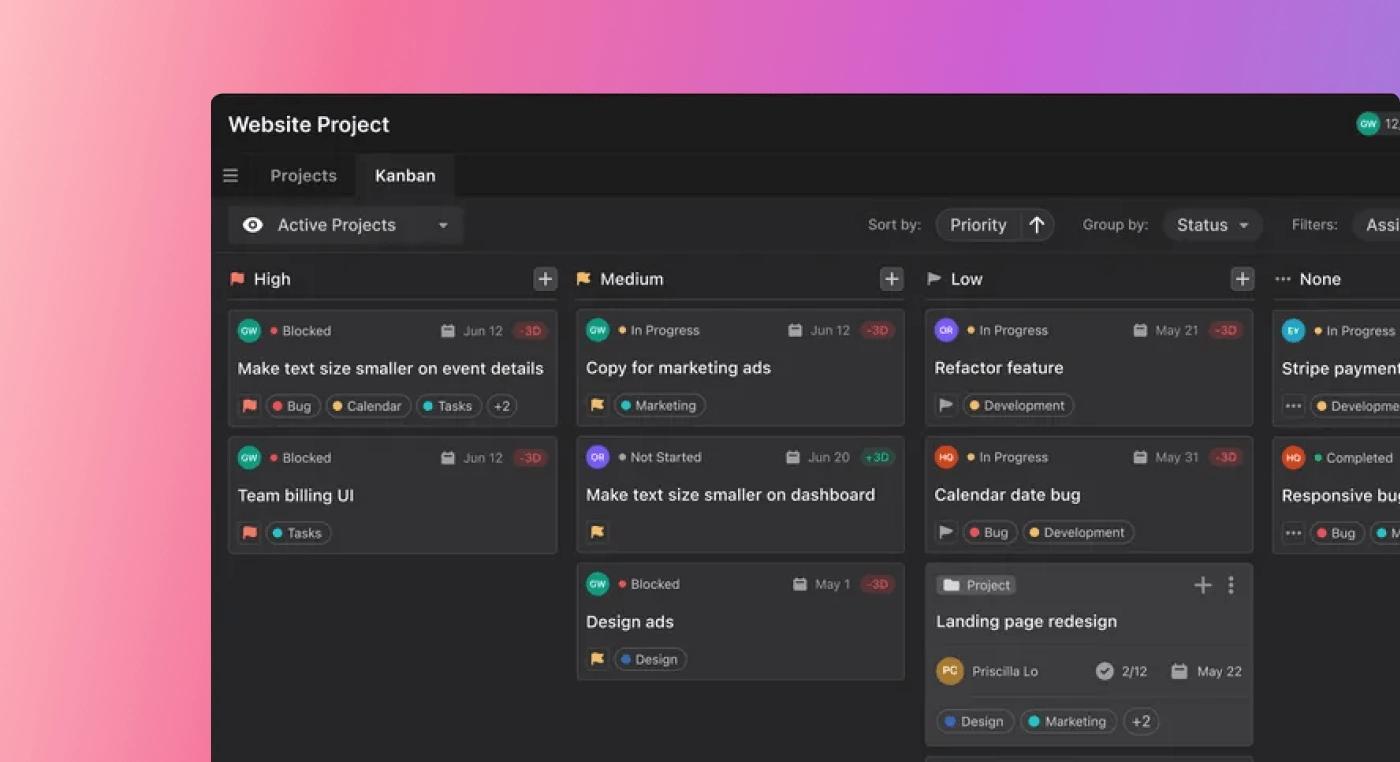 A view of Motion’s Project Manager