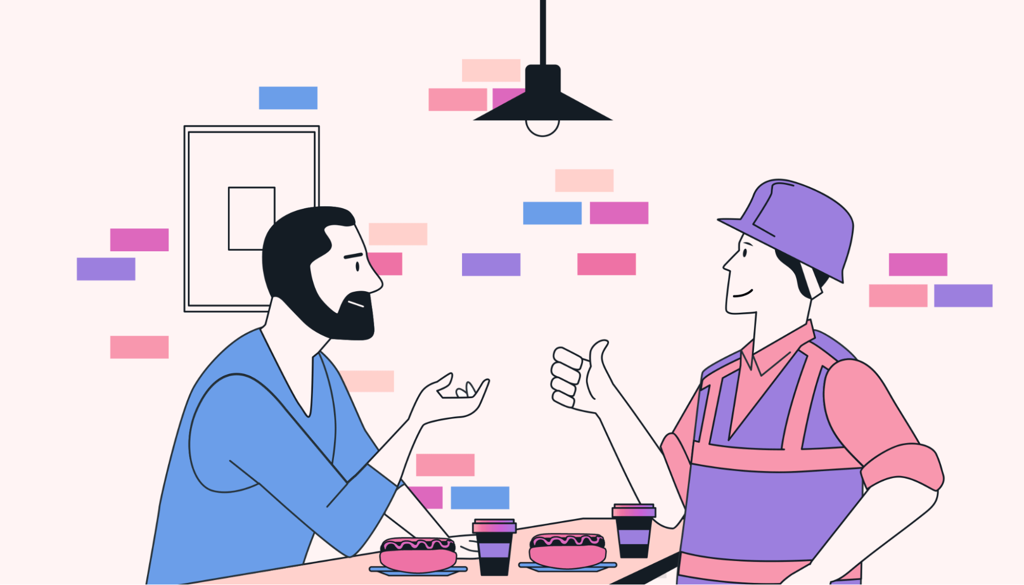 An employee lunches with a CEO
