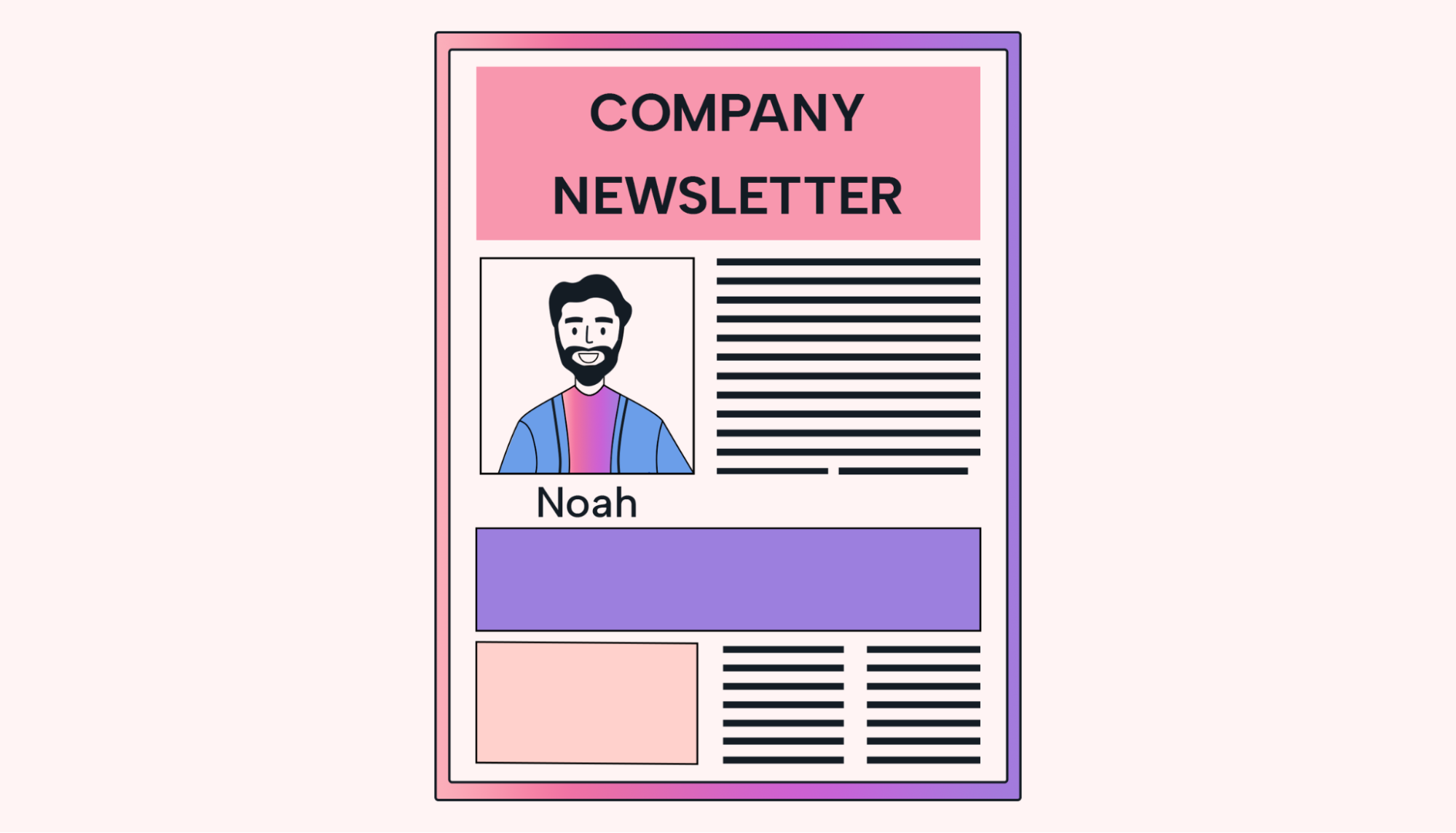 An employee recognized in a newsletter