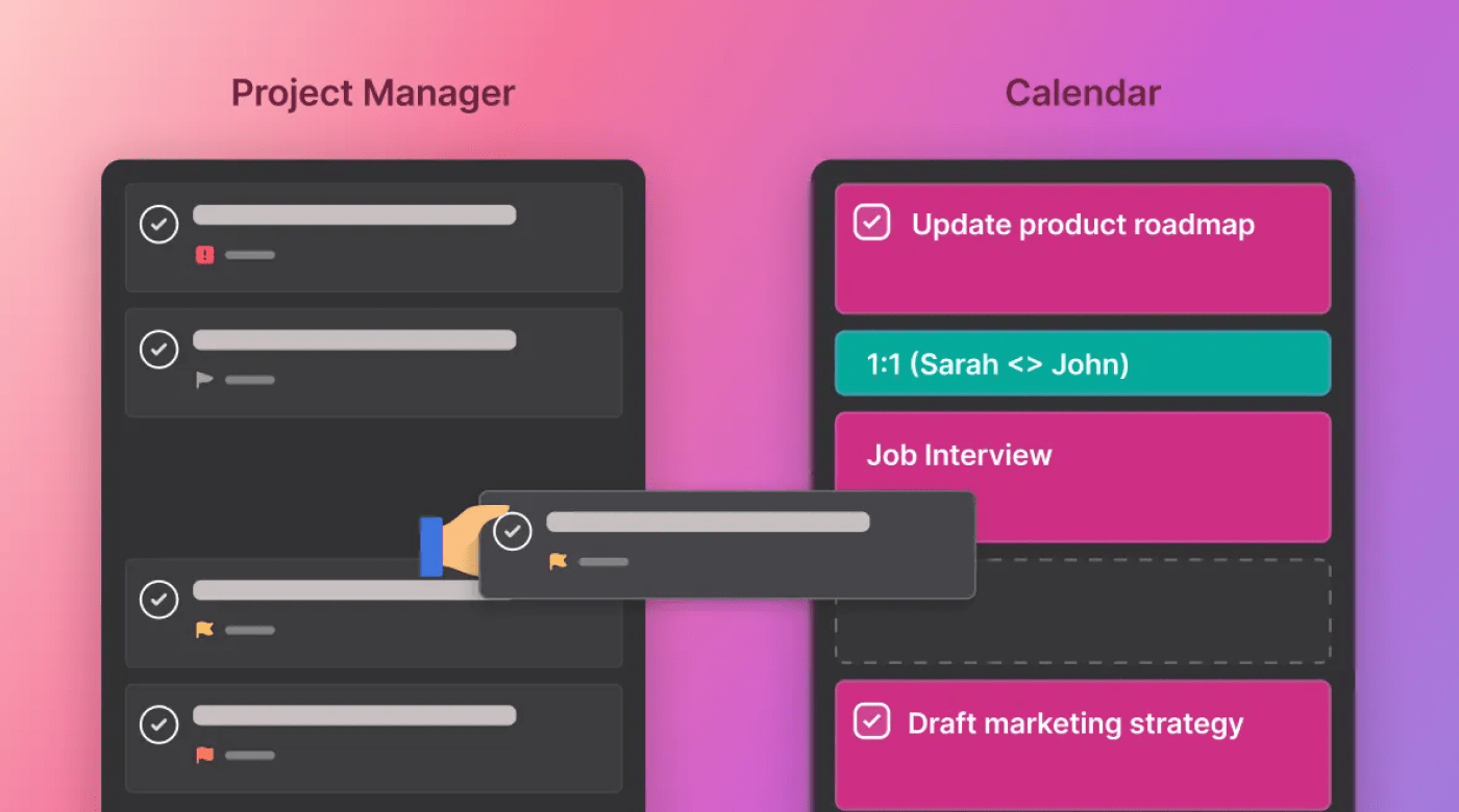 A project management page