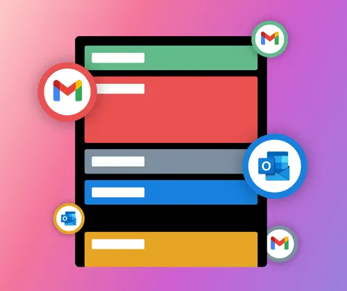 A calendar with Gmail and Outlook logos around it