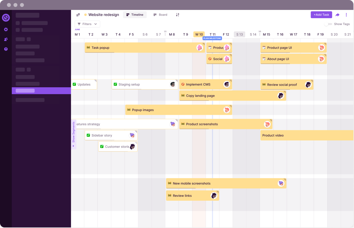 Toggl Plan Gantt chart
