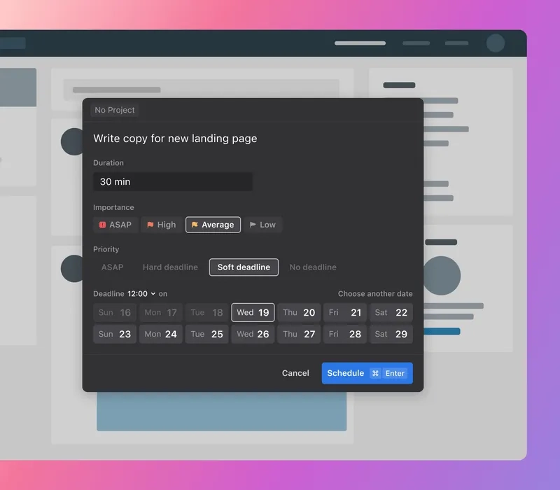 Screenshot of Motion interface