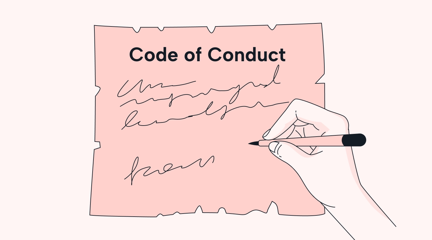 A code of conduct on an old scroll