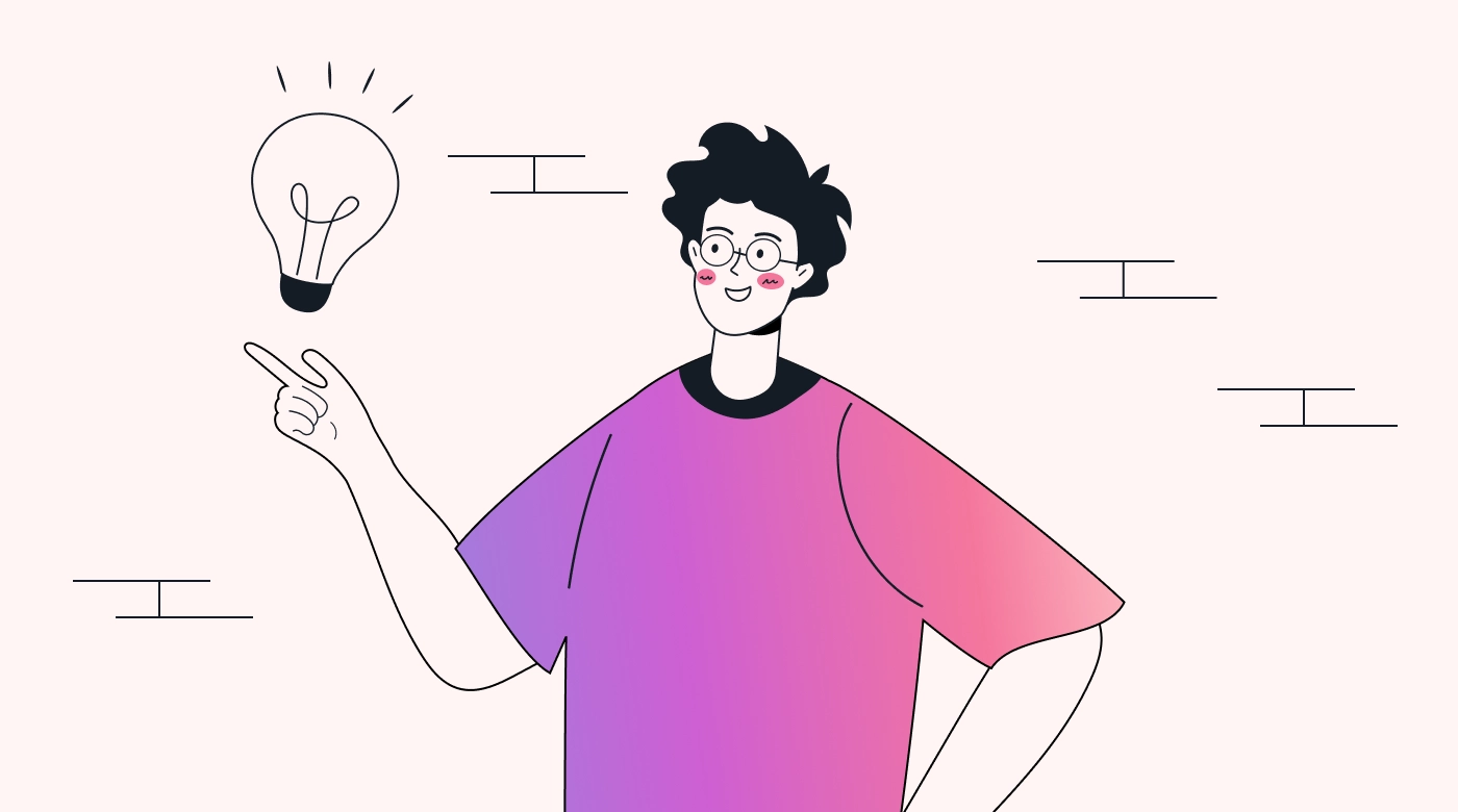 A person with a lightbulb