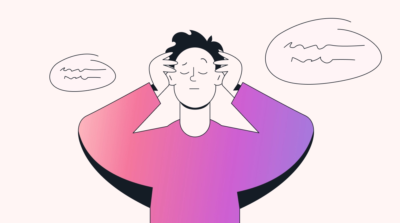 A person holding his head