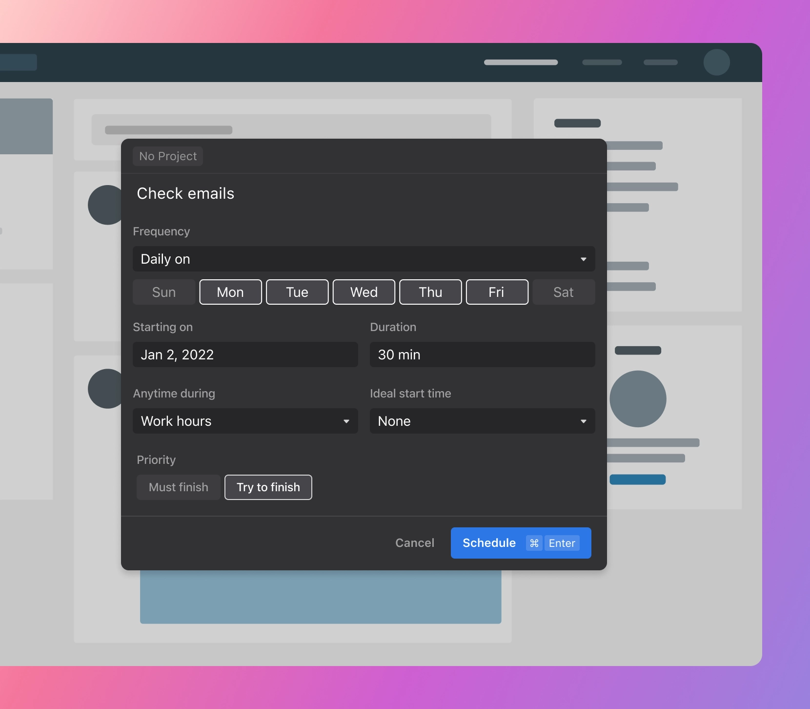Make repeat tasks motion calendar