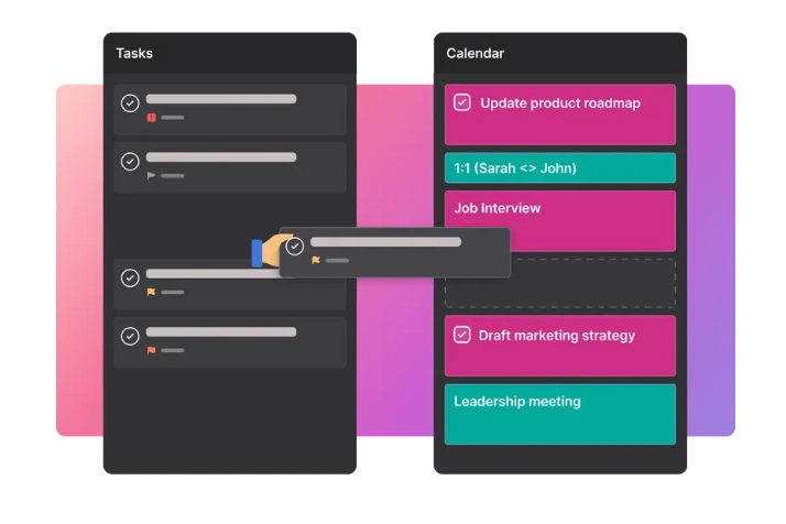 Motion automatically adds tasks to your calendar
