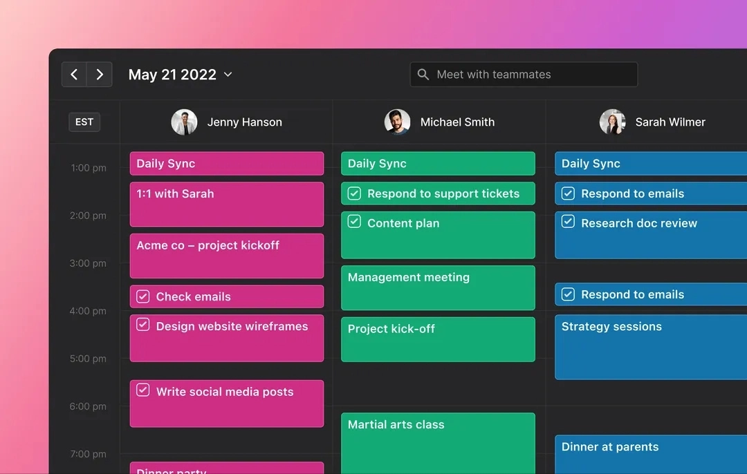 Motion team scheduling
