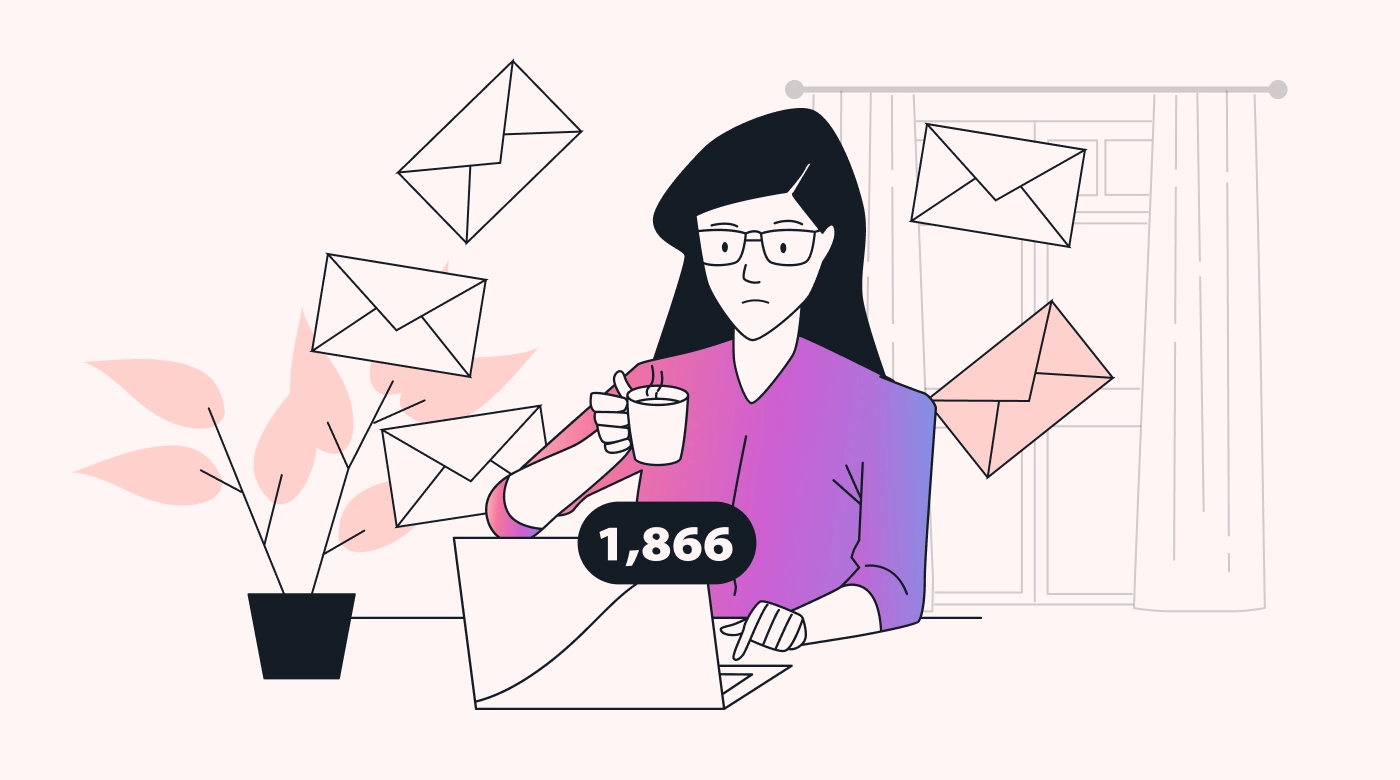 Employee checking email after work