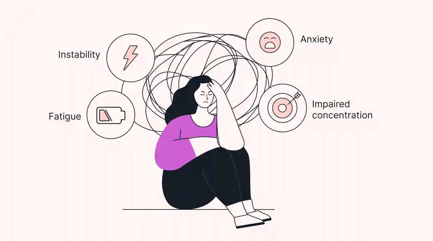 Person feeling restless with an anxious mind